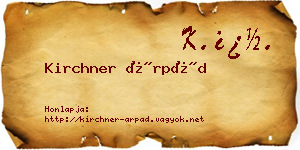 Kirchner Árpád névjegykártya